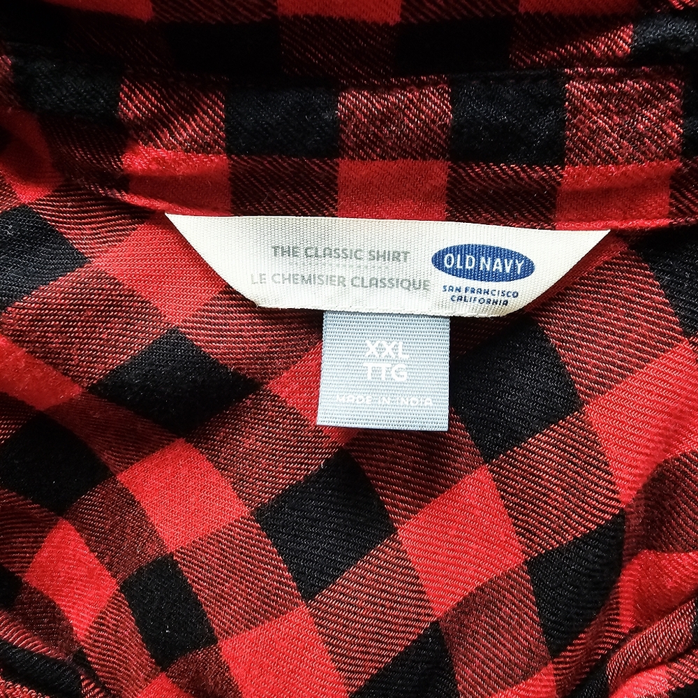 Old Navy Red and Black Plaid Shirt - Picture 3 of 3